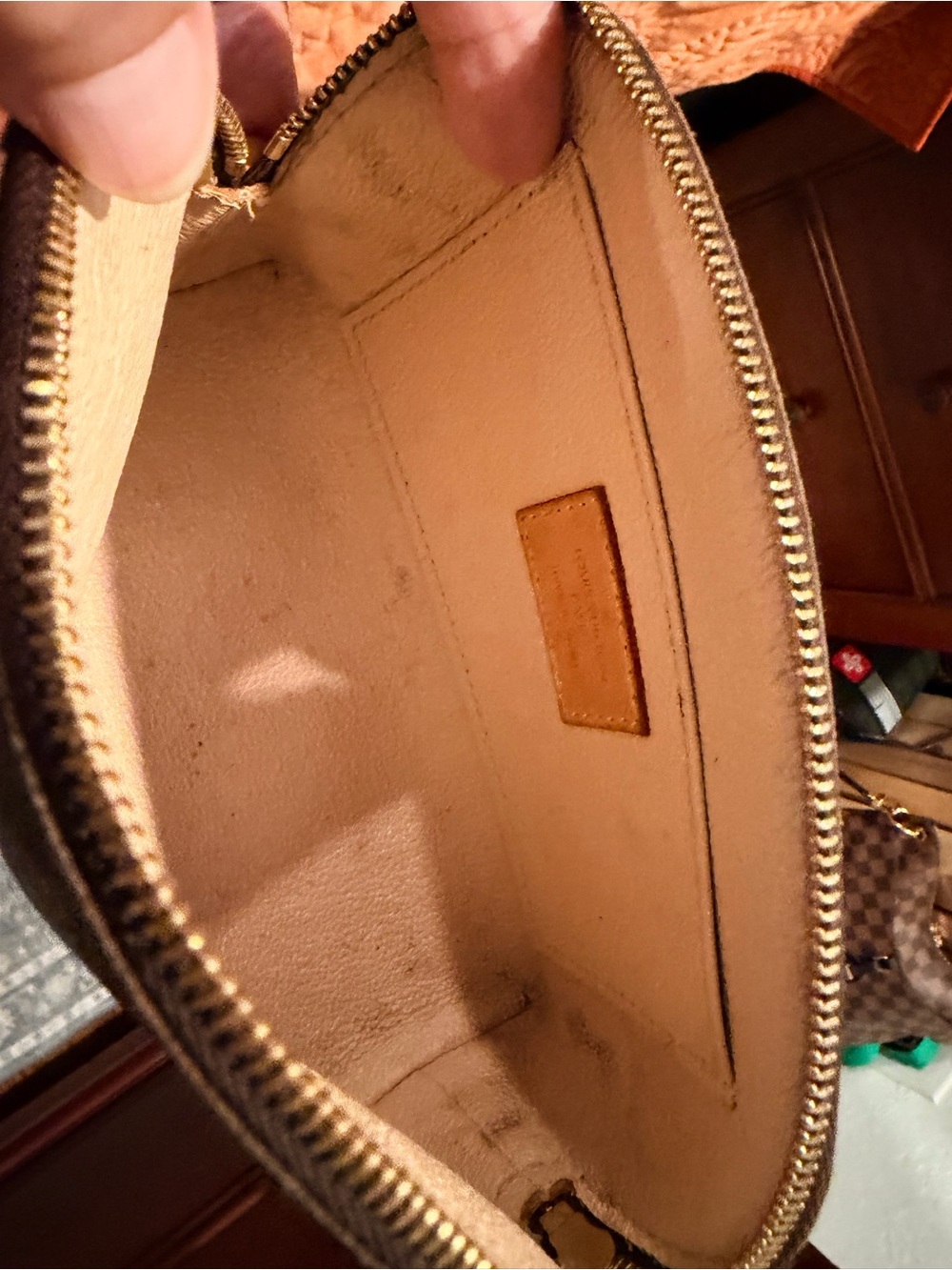 Louis Vuitton Monogram Canvas Cosmetic Pouch in Brown and Gold - Picture 5 of 11